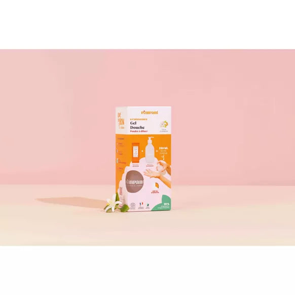 Kit gel douche en poudre à diluer avec sa bouteille - Pimpant - Fleur d'oranger
