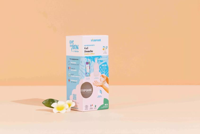 Kit gel douche en poudre à diluer avec sa bouteille - Pimpant - Fleur de tiaré