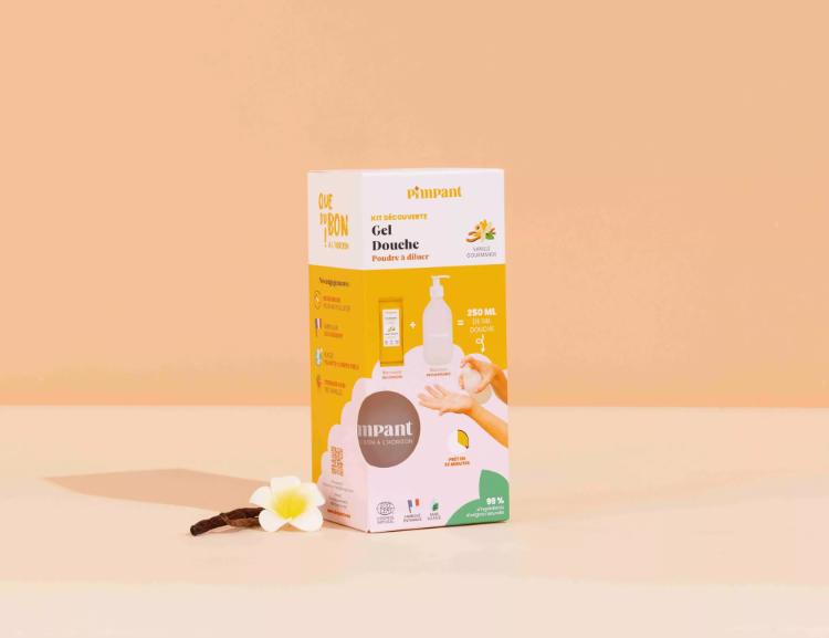 Kit gel douche en poudre à diluer avec sa bouteille - Pimpant - Vanille Gourmande