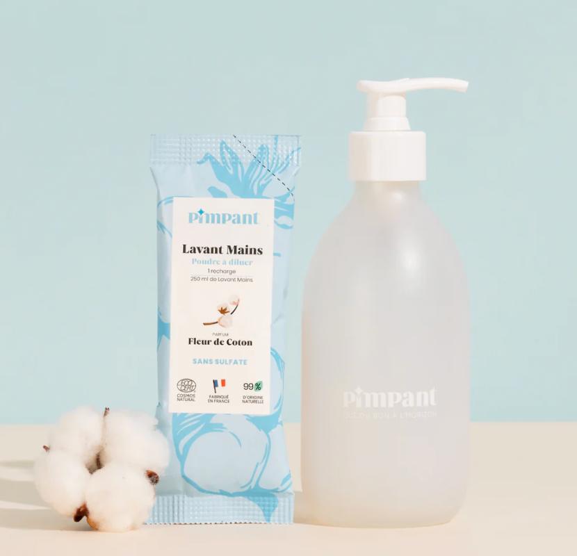 Kit lavant mains en poudre à diluer avec sa bouteille - Pimpant - 1