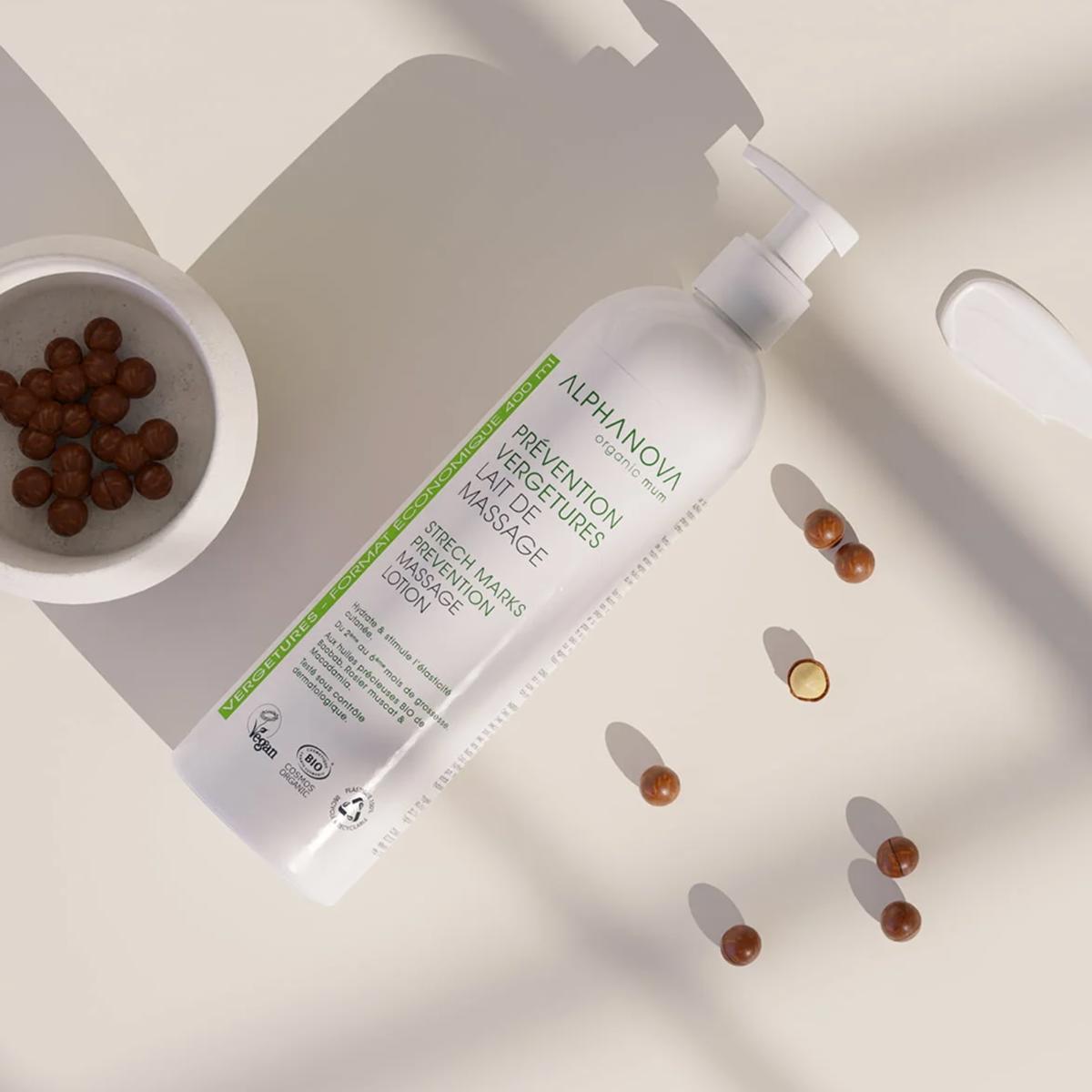 Lait de massage prévention vergetures bio - Alphanova - 1