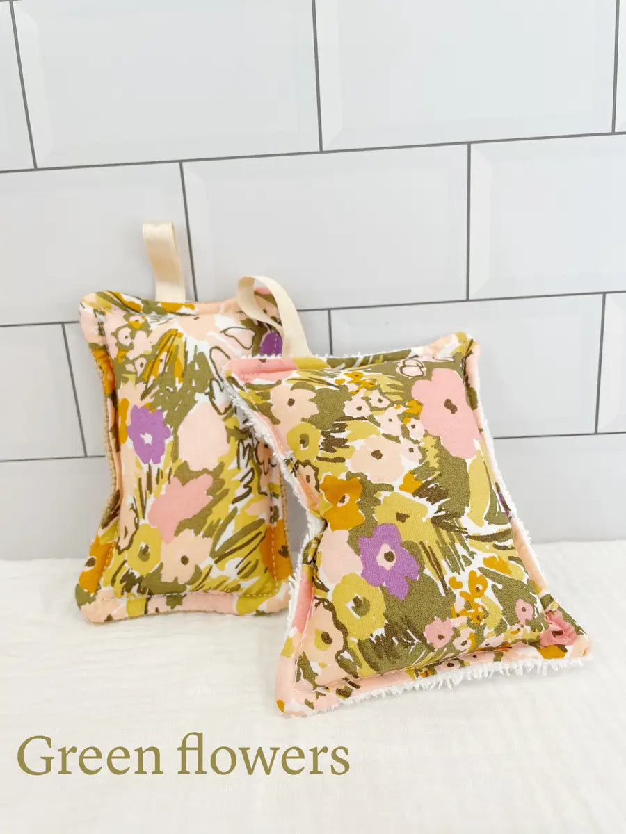 Le duo d'éponges - Green flowers