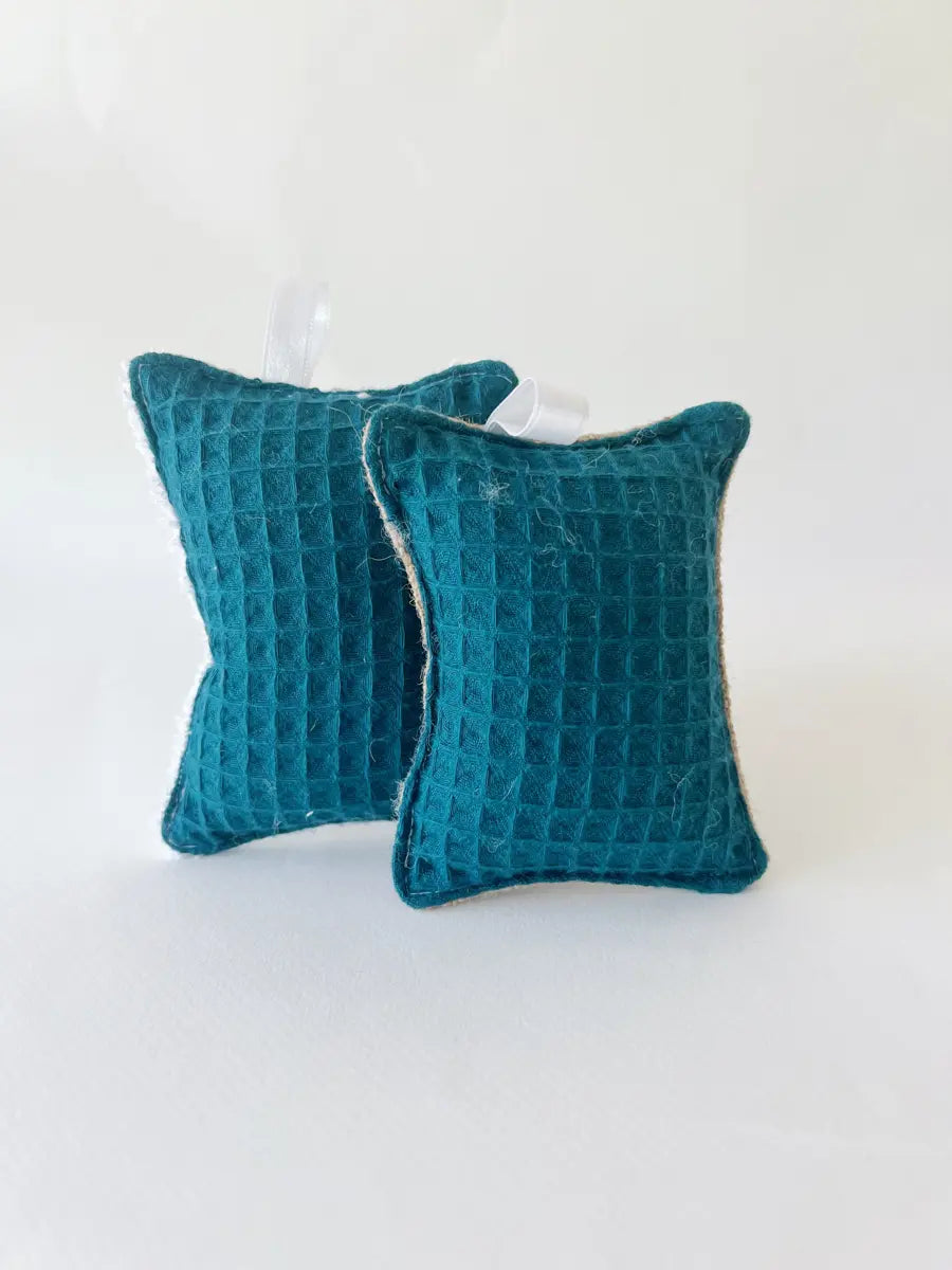 Le duo d'éponges - Nid d’abeille bleu paon