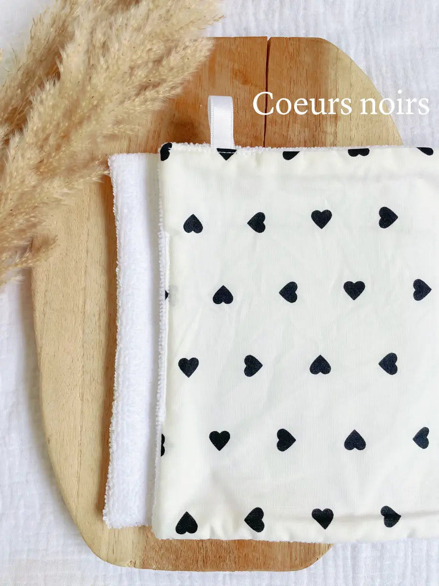 Lingette ménage - Coeurs noirs