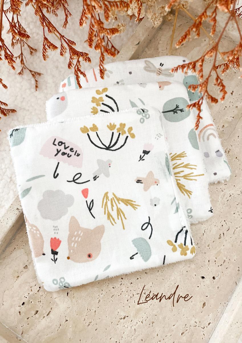Lingettes bébé éponge bambou - Léandre