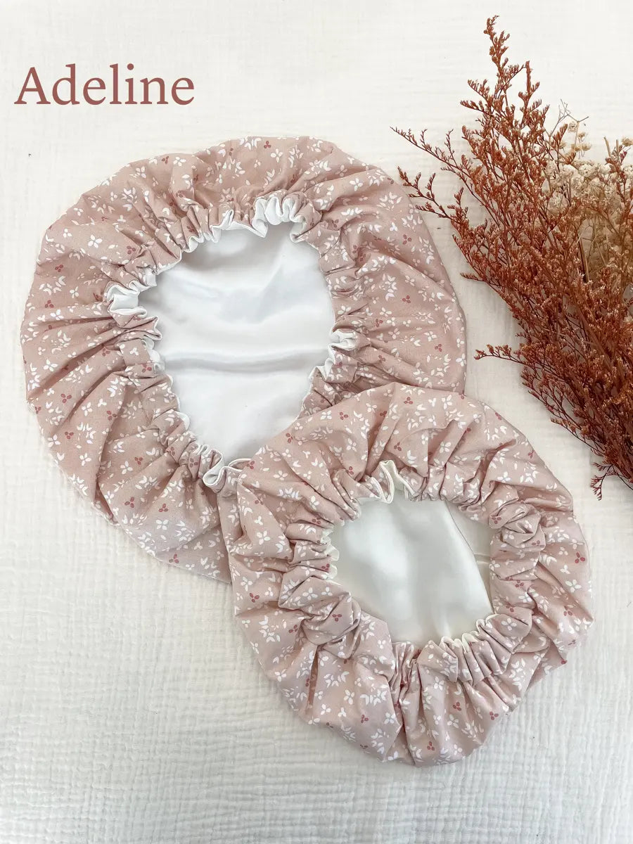 Lot de 2 bonnets de soin Mère / Fille - Adeline