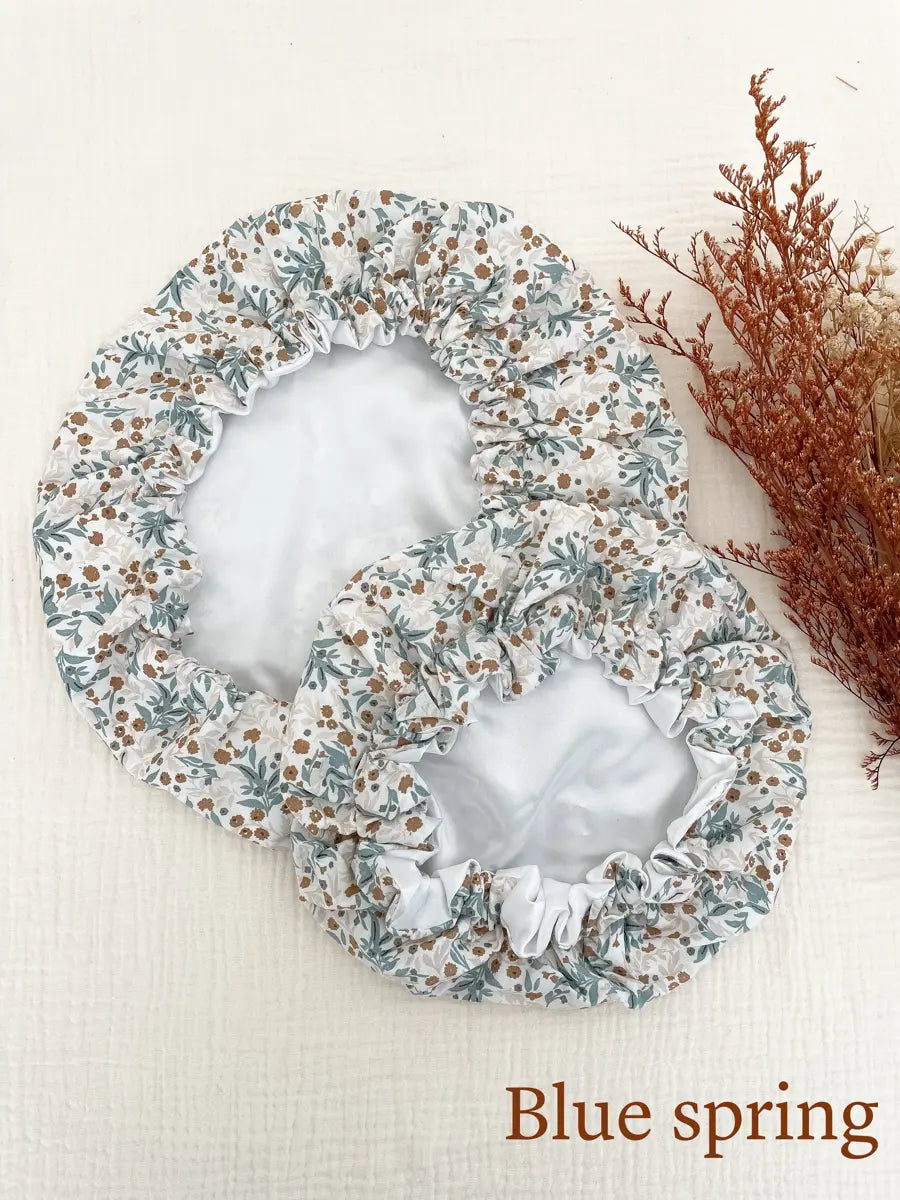 Lot de 2 bonnets de soin Mère / Fille - Blue spring
