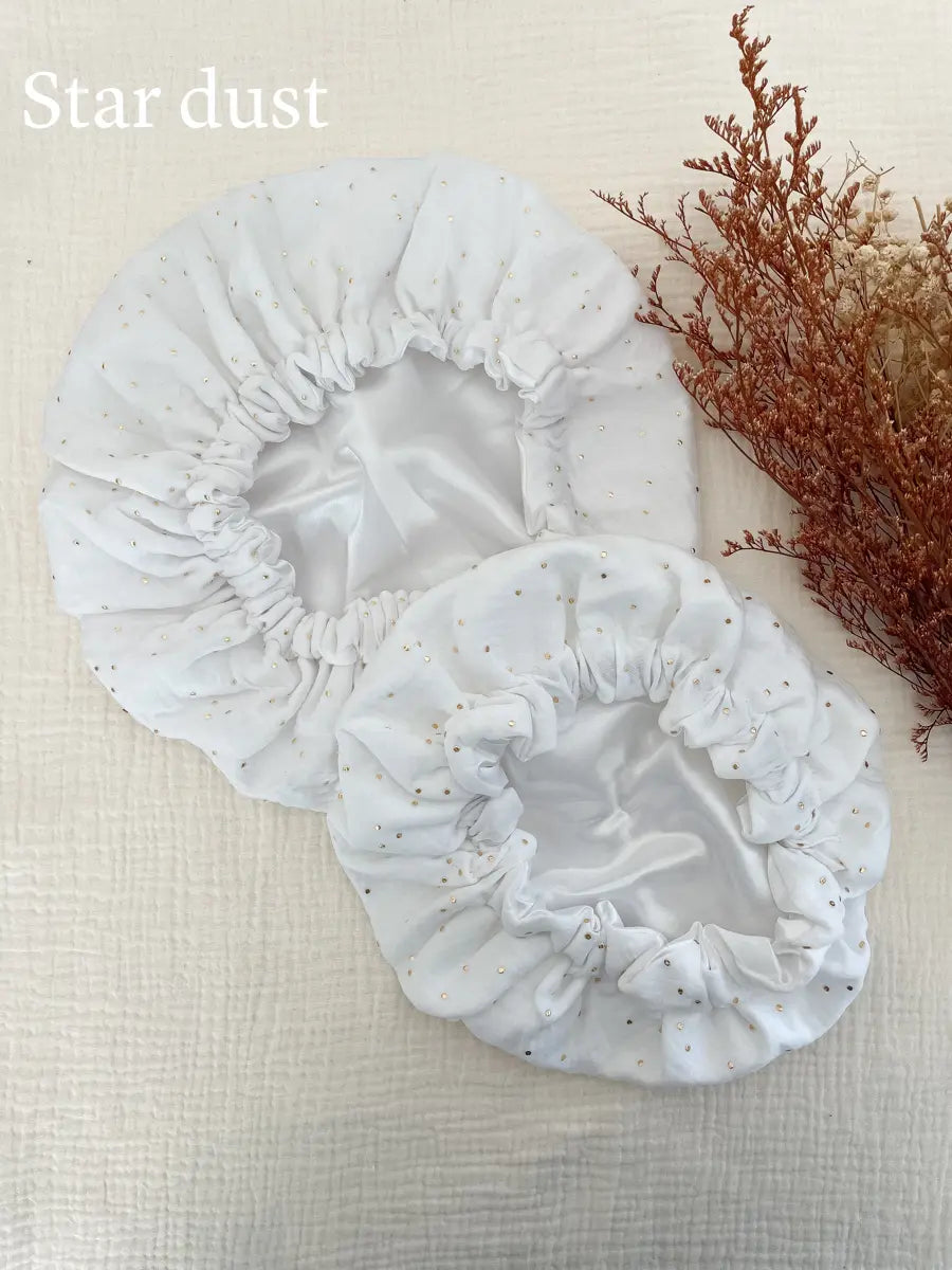 Lot de 2 bonnets de soin Mère / Fille - Star dust