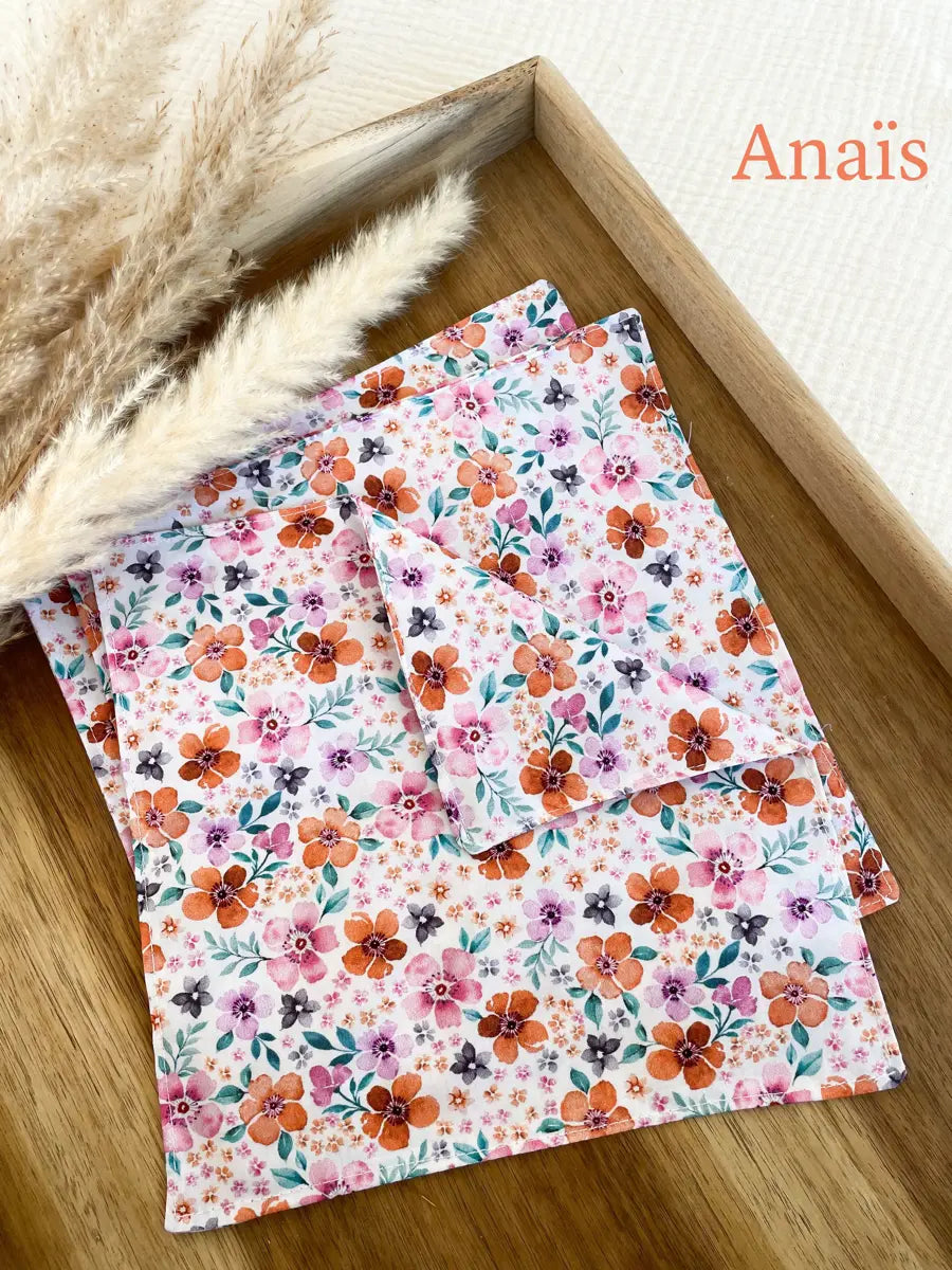 Lot de 3 mouchoirs en tissu lavable - Anaïs