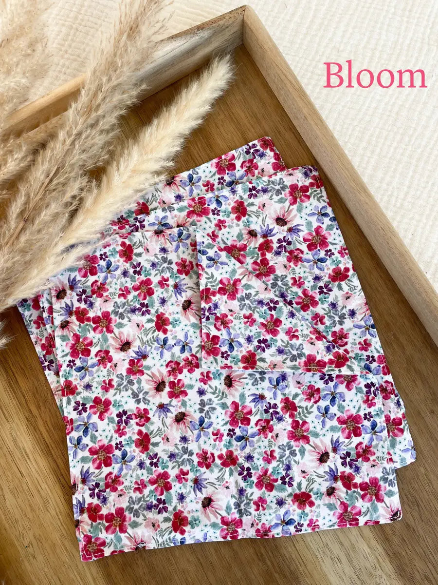 Lot de 3 mouchoirs en tissu lavable - Bloom