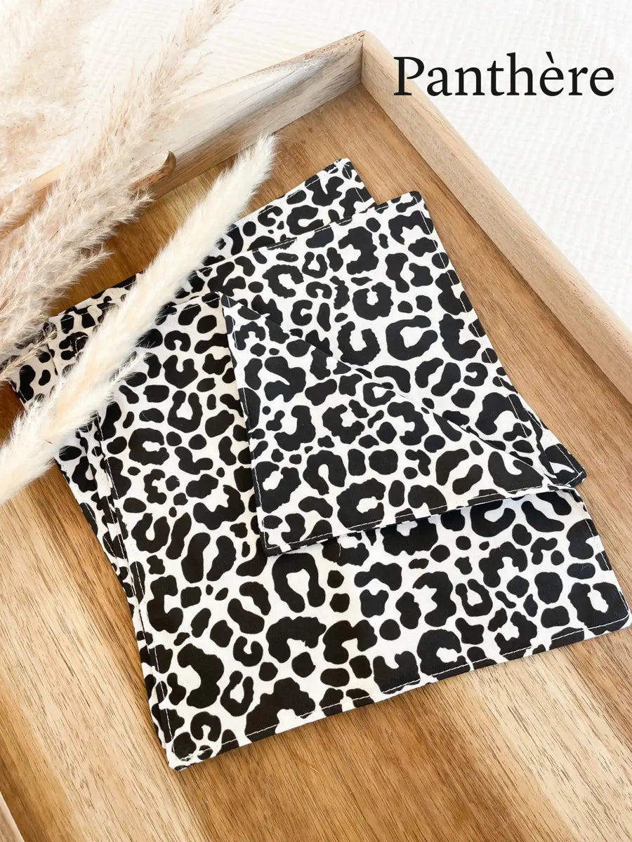 Lot de 3 mouchoirs en tissu lavable - Panthère