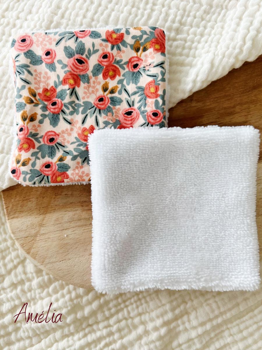 Lot de 5 cotons lavables en éponge bambou - Amélia *