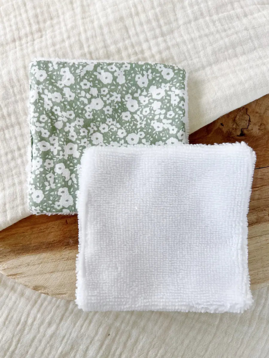 Lot de 5 cotons lavables en éponge bambou - Garden