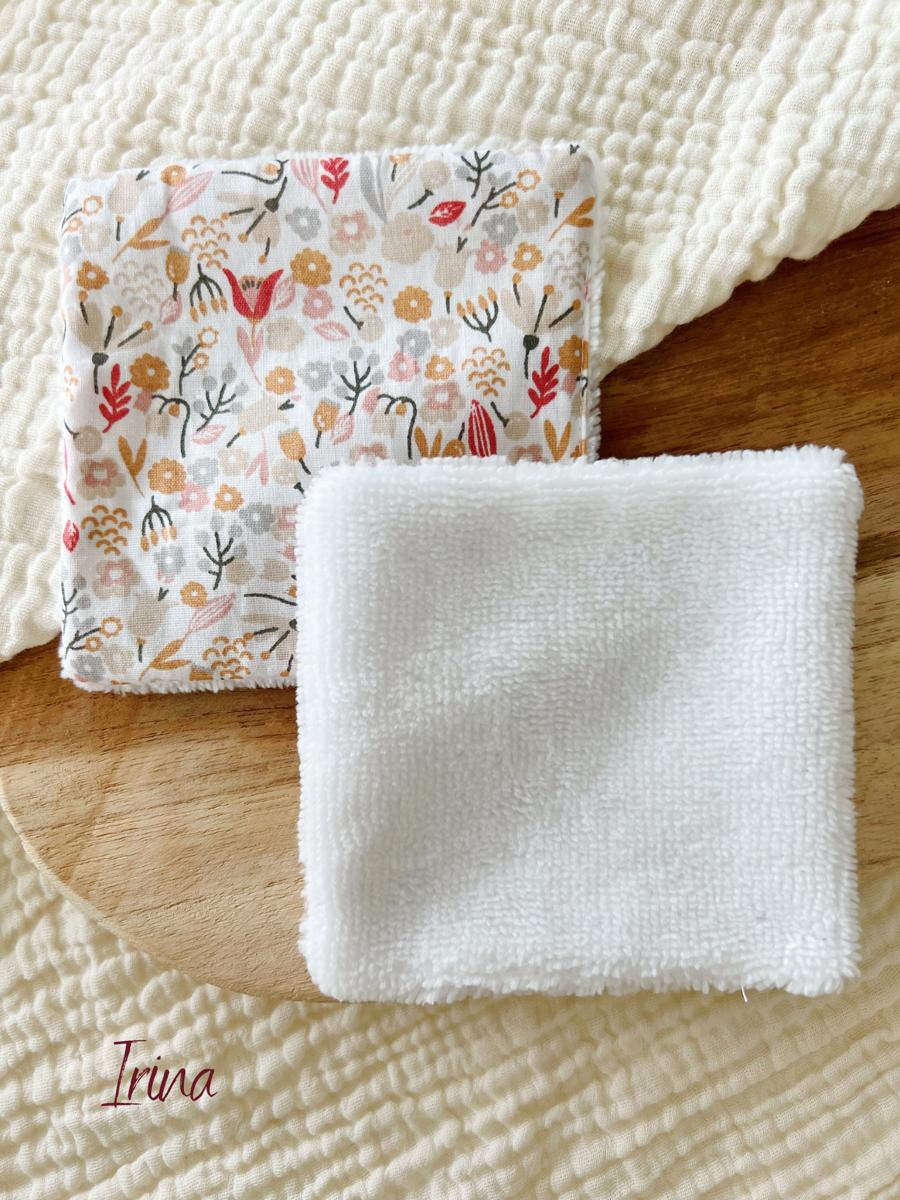 Lot de 5 cotons lavables en éponge bambou - Irina