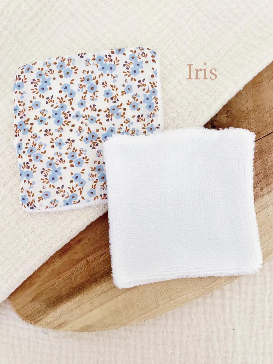 Lot de 5 cotons lavables en éponge bambou - Iris