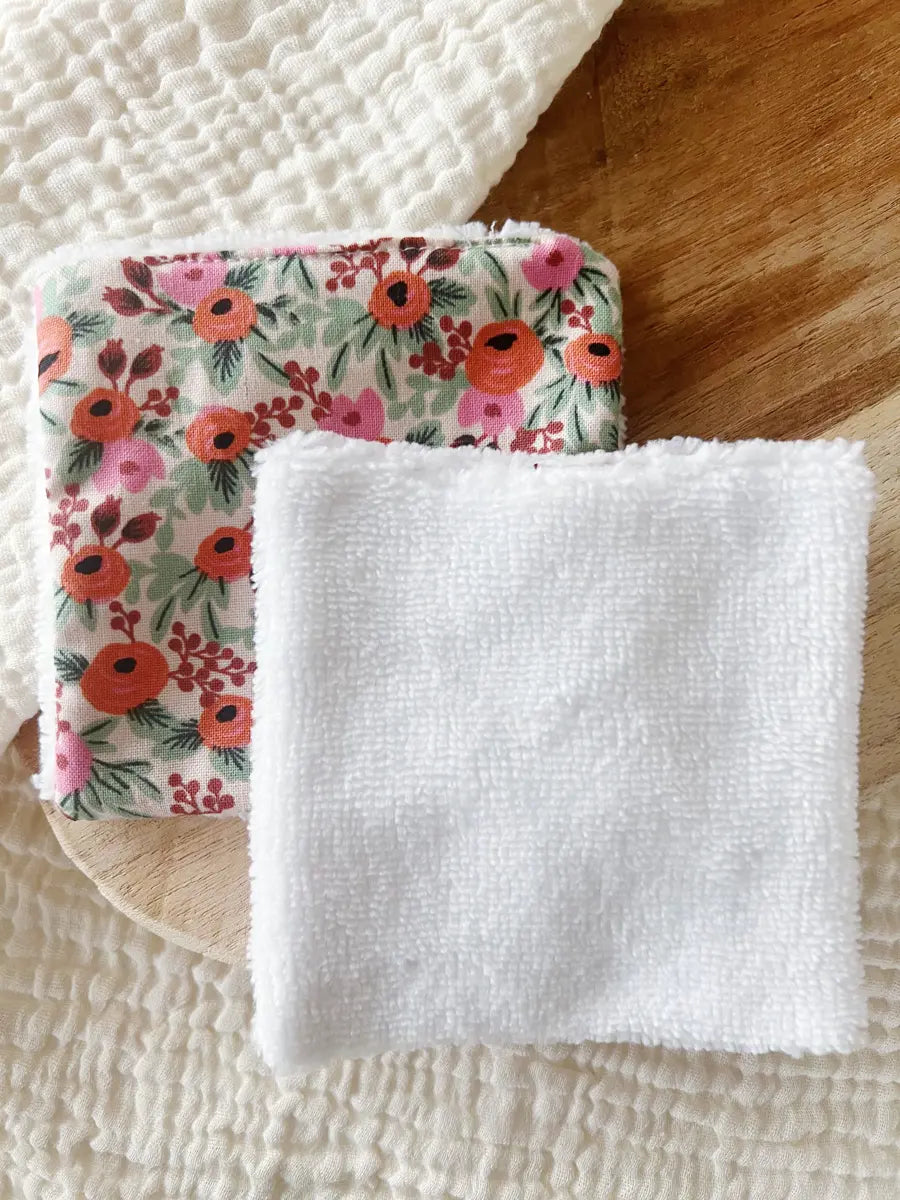 Lot de 5 cotons lavables en éponge bambou - Rosa *