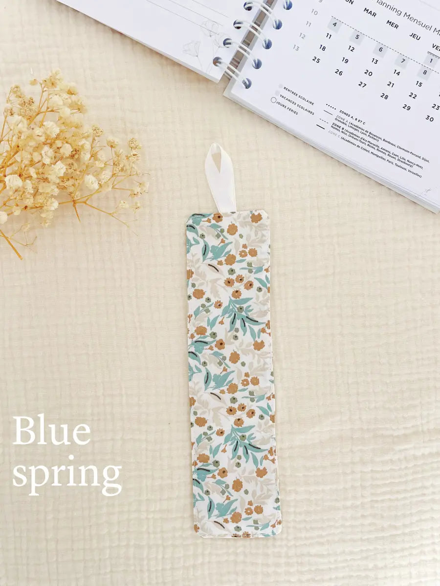 Marque-page en coton - Blue spring