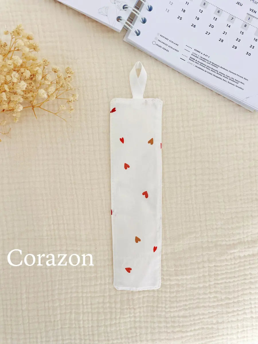 Marque-page en coton - Corazon