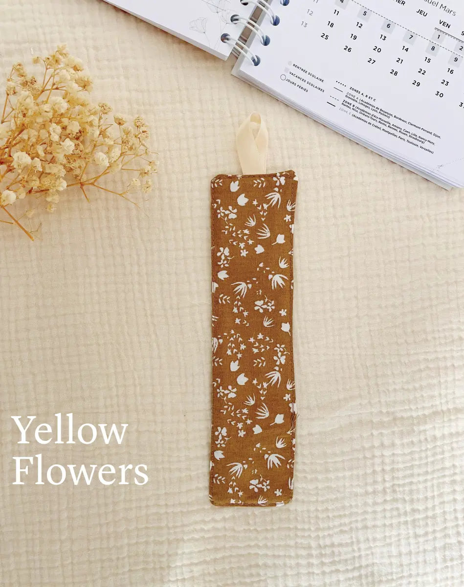 Marque-page en coton - Yellow flowers
