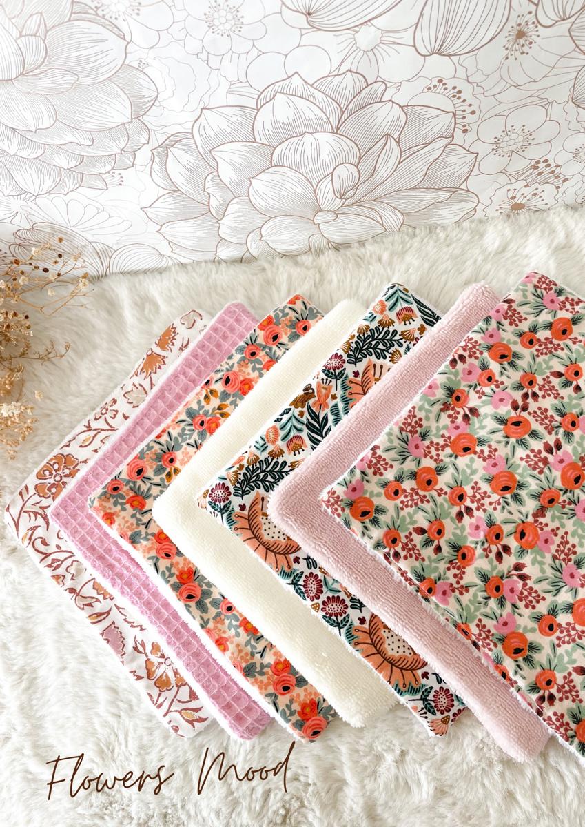 Semainier de 7 mini serviettes visage - Flowers mood