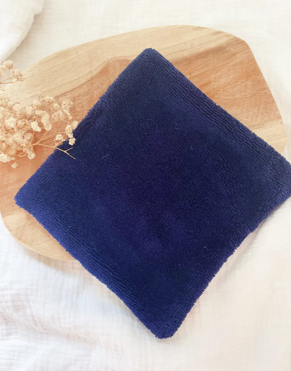 Mini serviette visage double face - Marine