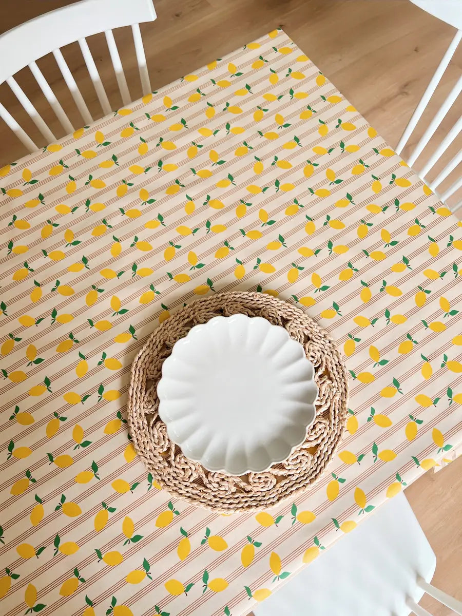 Nappe en coton enduit - Citron / 145*140