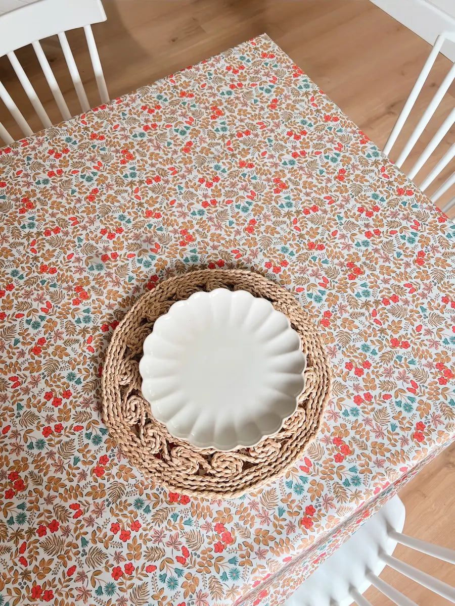 Nappe en coton enduit - Leaves / 145*140