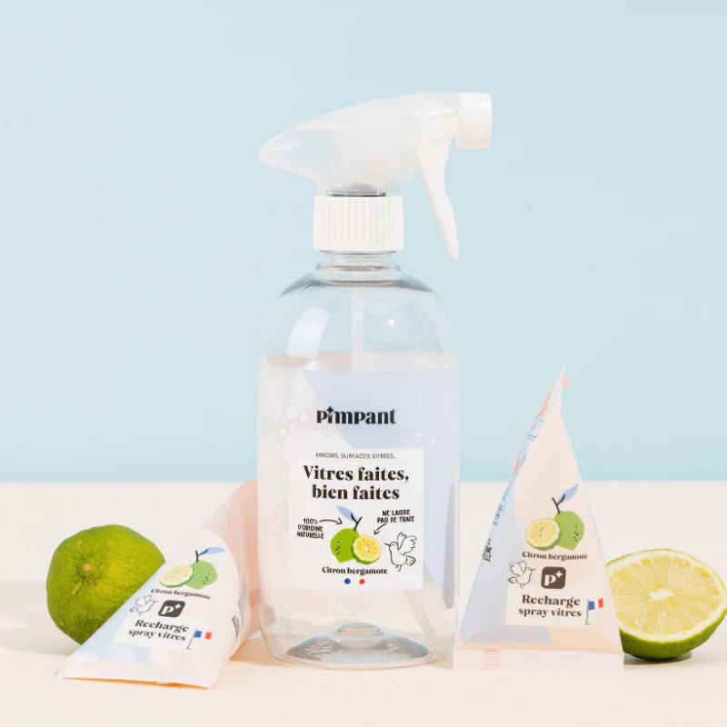 Nettoyant vitres rechargeable - Pimpant - Bouteille spray + une recharge
