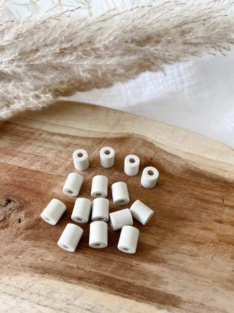 Boîte de 15 perles céramique grise (EM) - 1