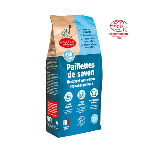 Paillettes de savon huiles bio 1 kg   -Droguerie écologique - 1