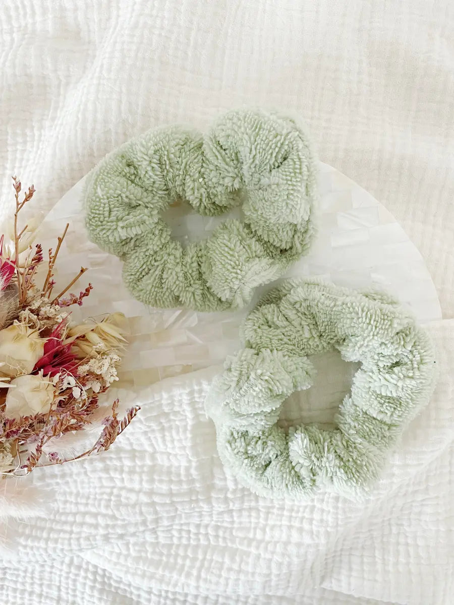 Paire de manchettes skincare en éponge bambou - Amande