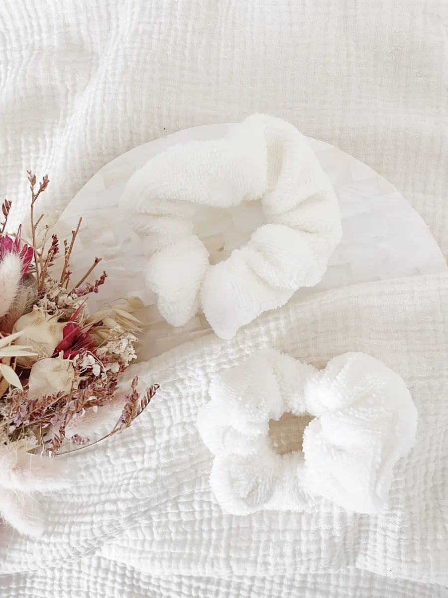 Paire de manchettes skincare en éponge bambou - Ecru