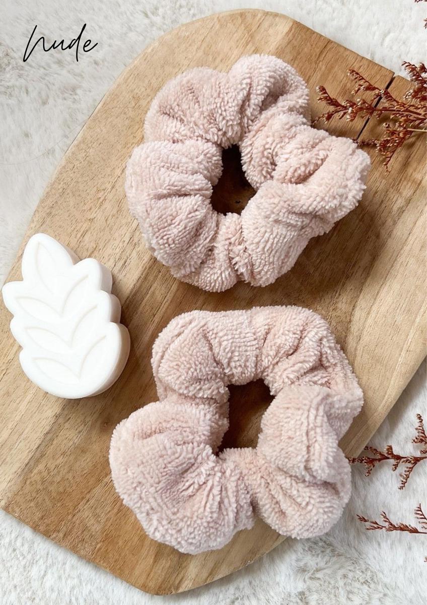 Paire de manchettes skincare en éponge bambou - Nude