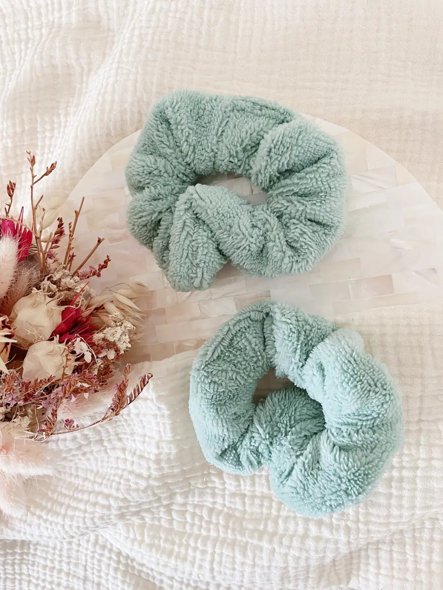 Paire de manchettes skincare en éponge bambou - Vert d’eau