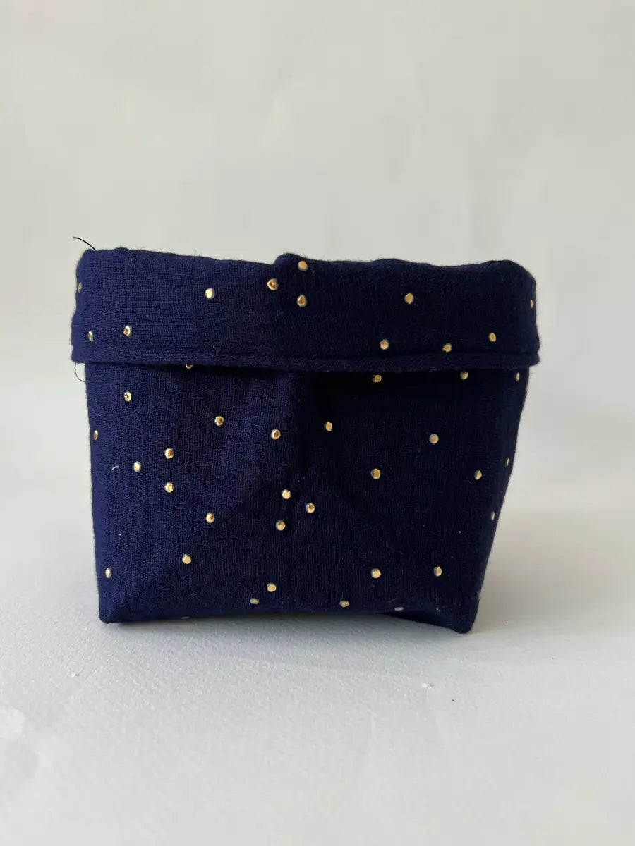 Petite panière en double gaze - Bleu nuit