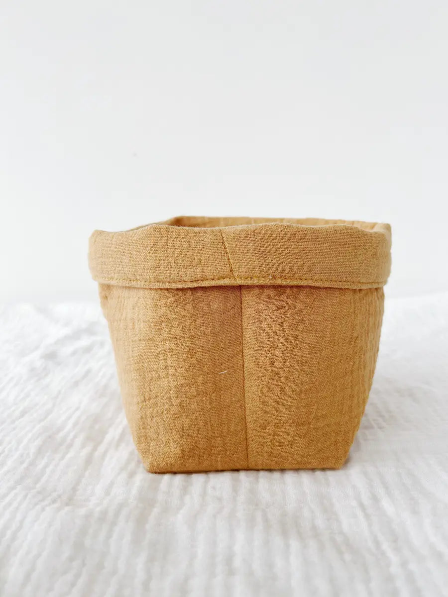 Petite panière en double gaze - Double gaze camel