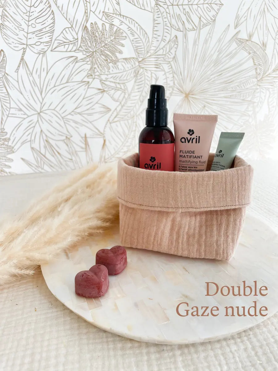 Petite panière en double gaze - Double gaze Nude