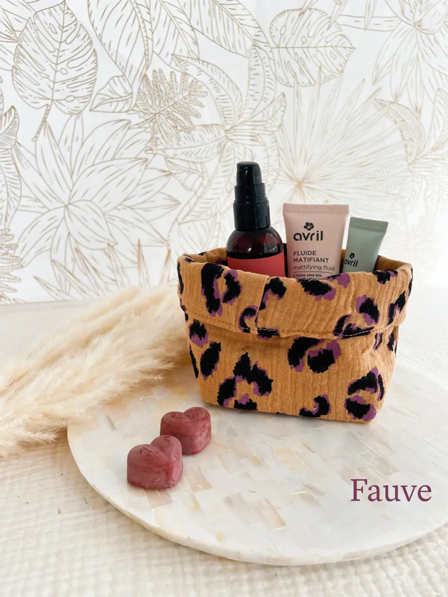 Petite panière en double gaze - Fauve