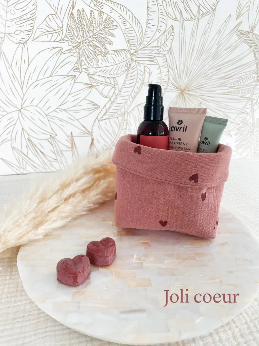 Petite panière en double gaze - Joli coeur