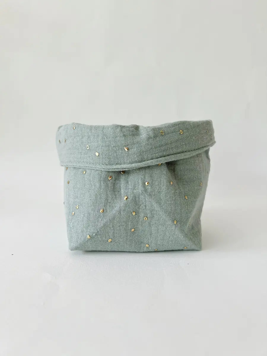 Petite panière en double gaze - Mint sparkling