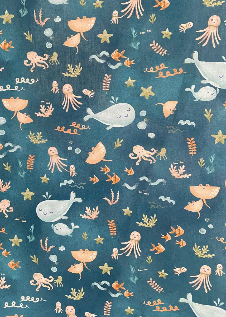 Petite panière en tissu enfant - Baleine