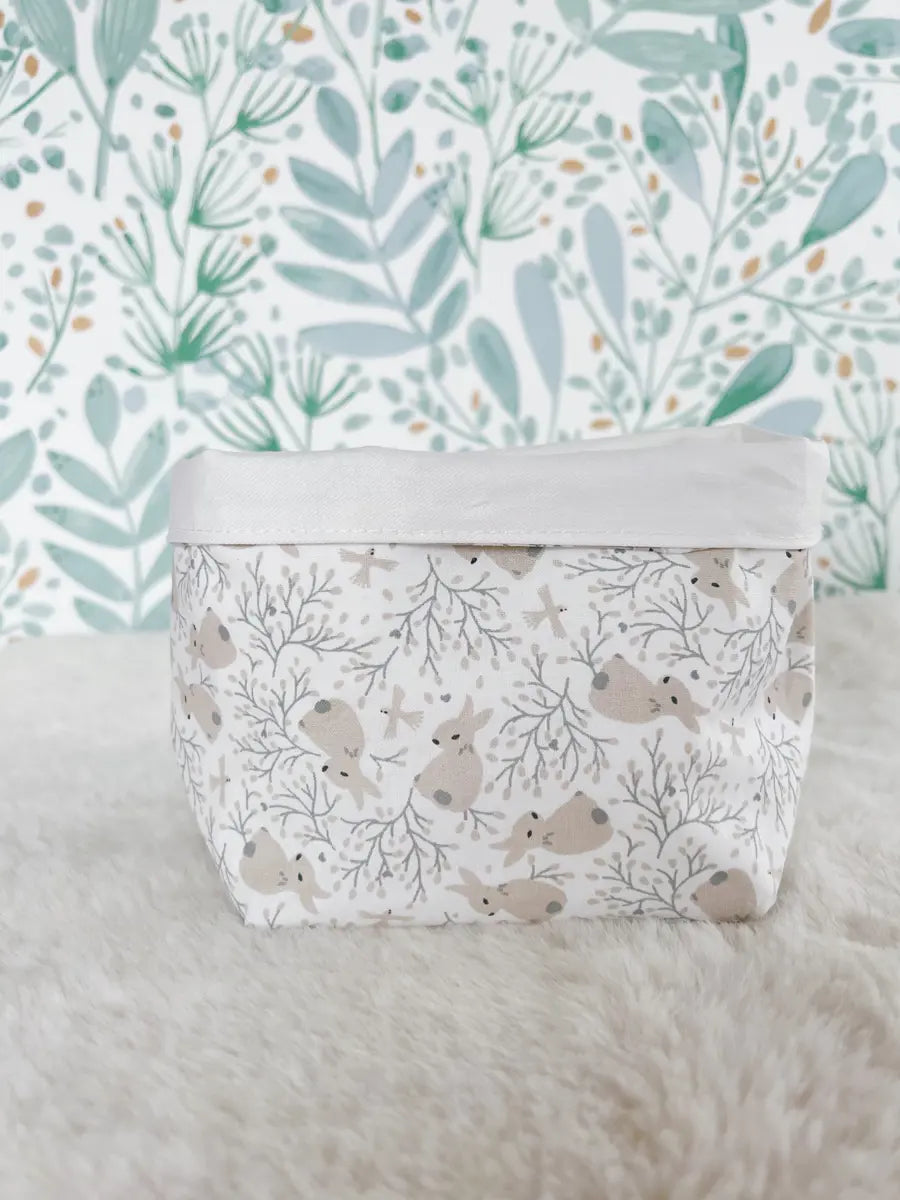Petite panière en tissu enfant - Bunny and birds