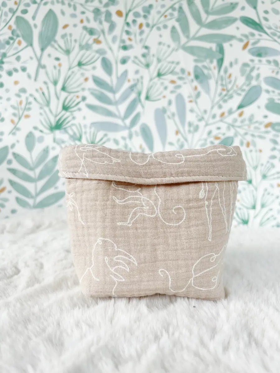 Petite panière en tissu enfant - Safari