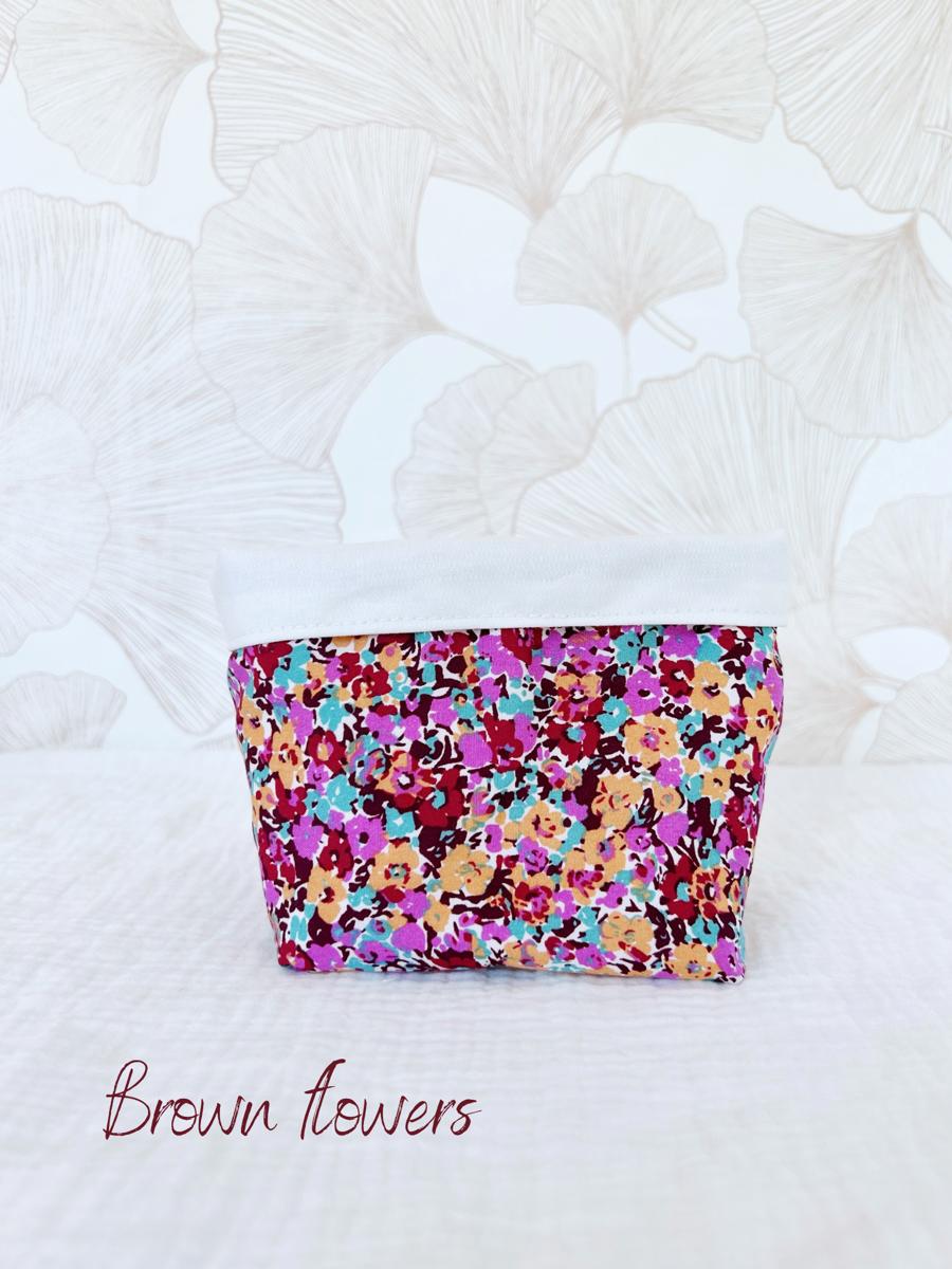 Petite panière en tissu - Purple flowers