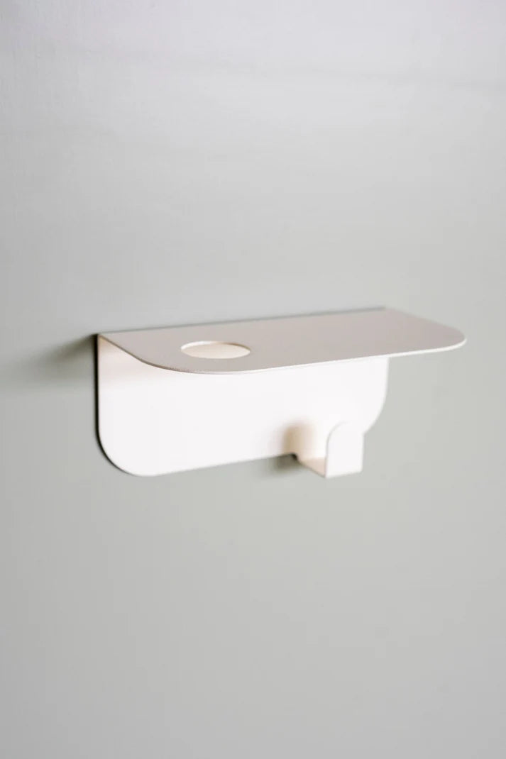 Etagère porte flacon avec patère (sans percage) - Mamik