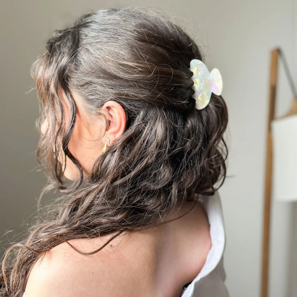 Moyenne pince cheveux- Bachca - Nacre (moyen format)
