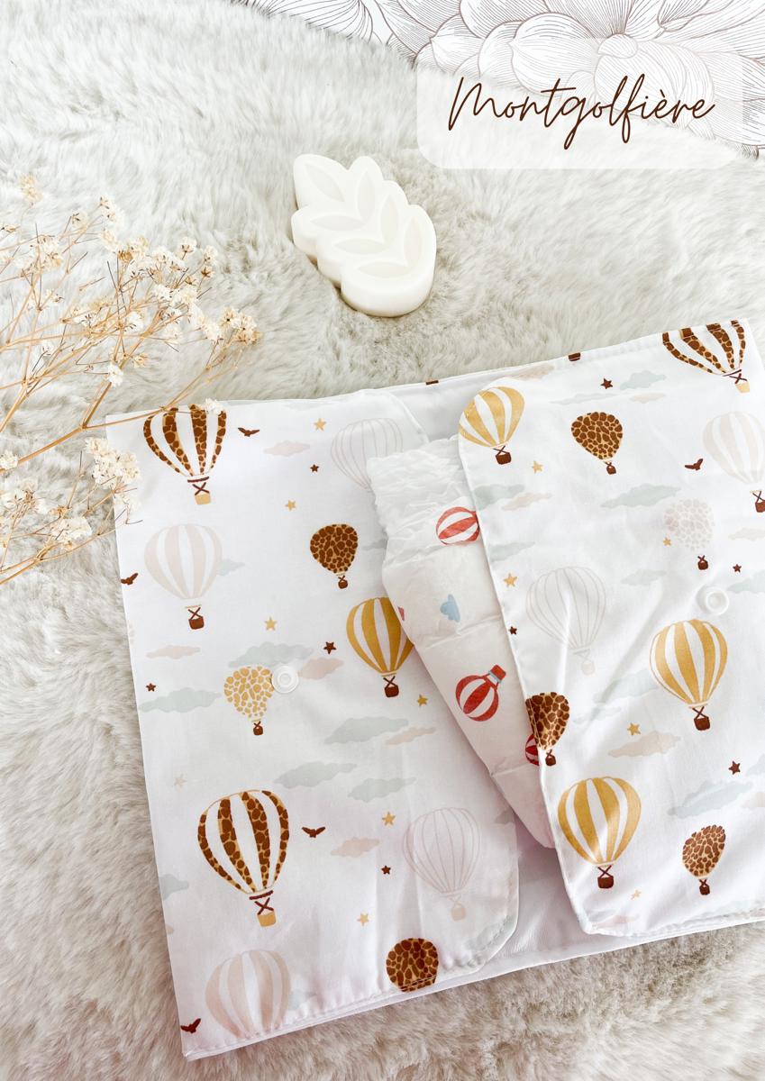 Pochette à couches et lingettes nomade - Montgolfière