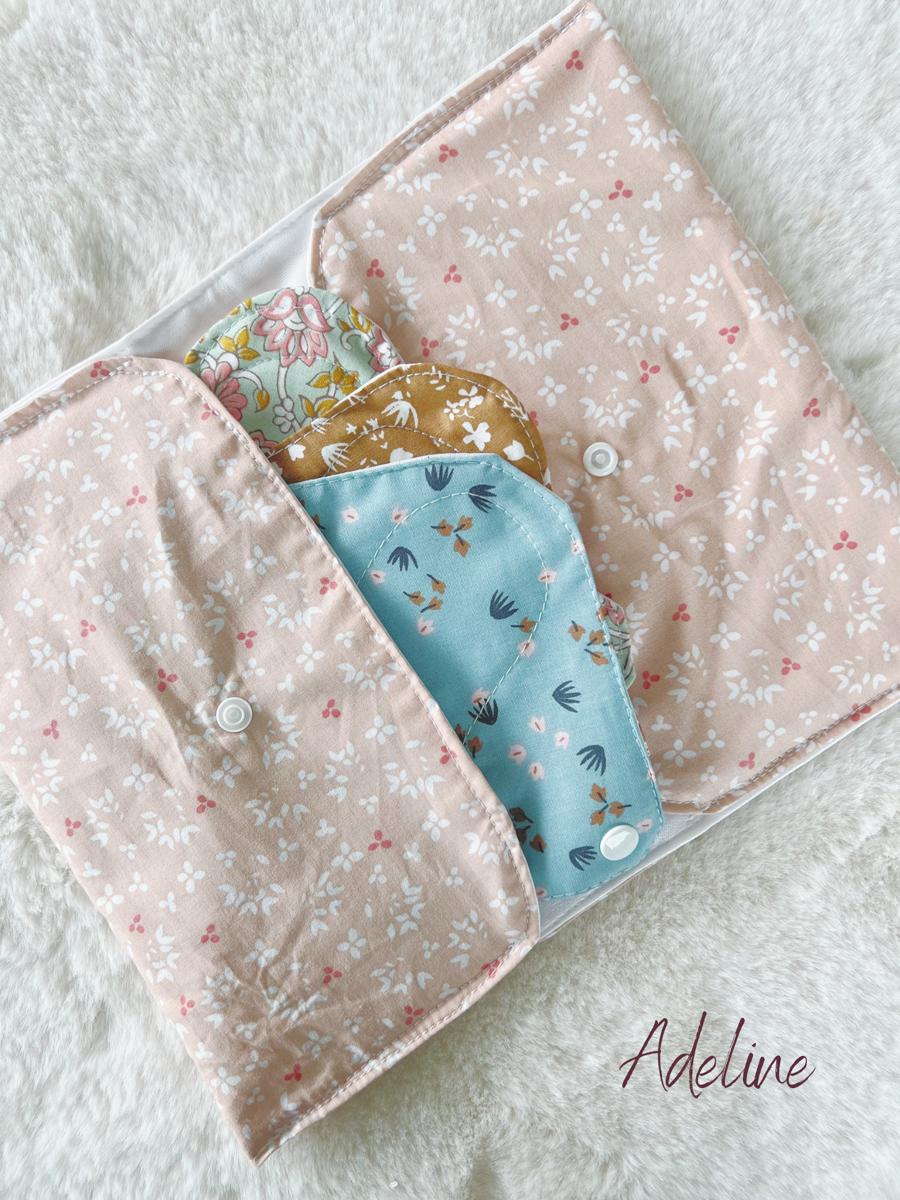 Pochette à culottes menstruelles/serviettes hygiéniques lavables - Adeline