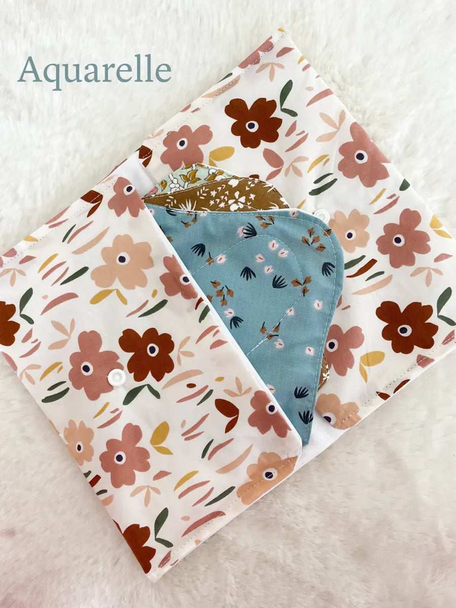 Pochette à culottes menstruelles/serviettes hygiéniques lavables - Aquarelle