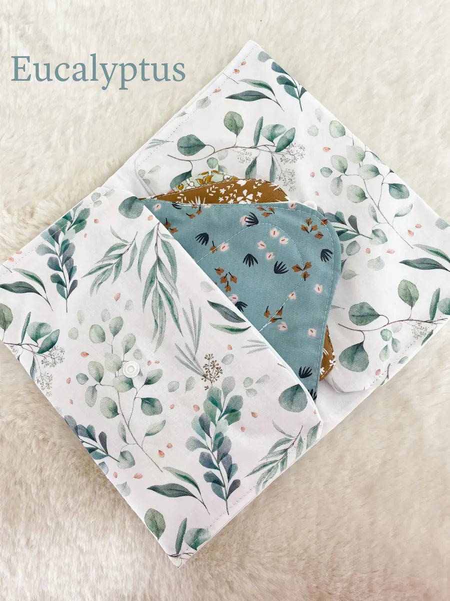 Pochette à culottes menstruelles/serviettes hygiéniques lavables - Eucalyptus